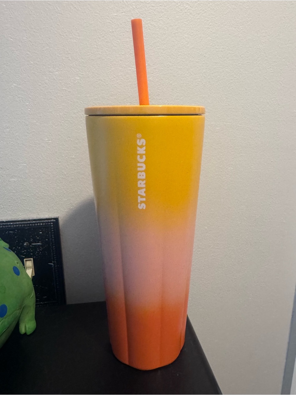 Starbucks Limited Edition Yellow Pink Orange Ombre Stainless Tumbler with Straw
